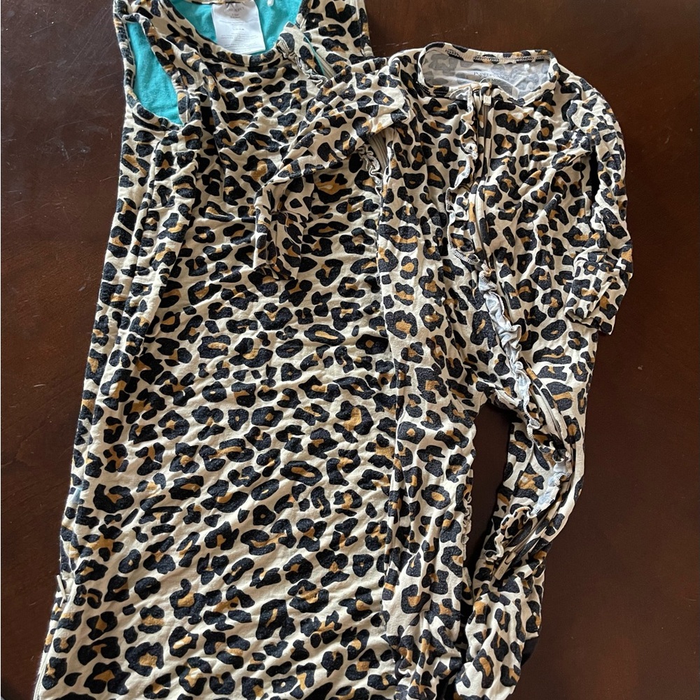Posh Peanut Leopard Print sleep sack and Onesie Set BUNDLE